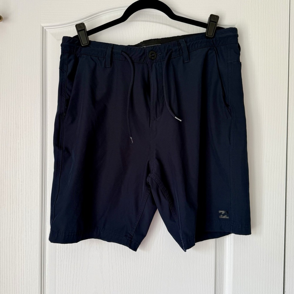 Billabong Men's Ozzy Hybrid Shorts 20" Navy Button Drawstring Stretch‎ Size 33